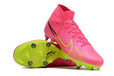 Nike Air Zoom Mercurial Superfly 9 Elite SG Soft Ground Soccer Cleats - Pink/Green/Black