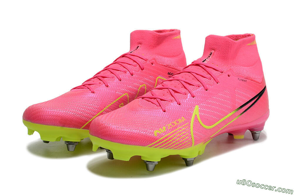 Nike Air Zoom Mercurial Superfly 9 Elite SG Soft Ground Soccer Cleats - Pink/Green/Black 5
