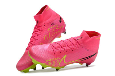 Nike Air Zoom Mercurial Superfly 9 Elite SG Soft Ground Soccer Cleats - Pink/Green/Black