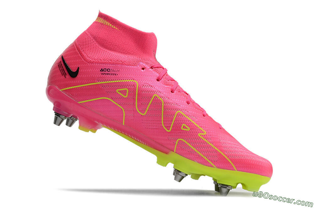 Nike Air Zoom Mercurial Superfly 9 Elite SG Soft Ground Soccer Cleats - Pink/Green/Black 7