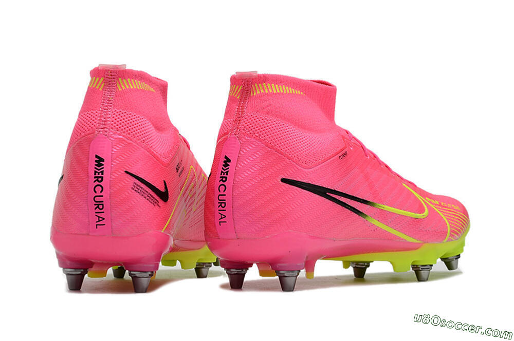 Nike Air Zoom Mercurial Superfly 9 Elite SG Soft Ground Soccer Cleats - Pink/Green/Black 9
