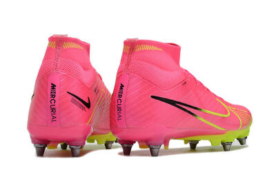 Nike Air Zoom Mercurial Superfly 9 Elite SG Soft Ground Soccer Cleats - Pink/Green/Black