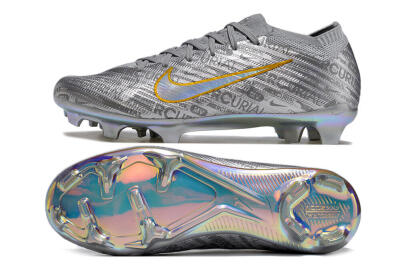 Nike Air Zoom Mercurial Vapor 15 Elite FG Firm Ground Soccer Cleats - Silver/Gold