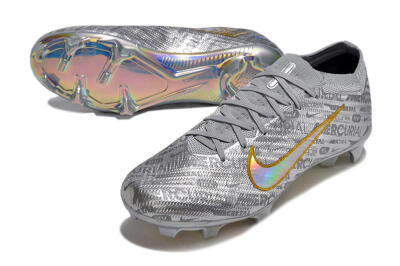 Nike Air Zoom Mercurial Vapor 15 Elite FG Firm Ground Soccer Cleats - Silver/Gold