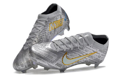 Nike Air Zoom Mercurial Vapor 15 Elite FG Firm Ground Soccer Cleats - Silver/Gold
