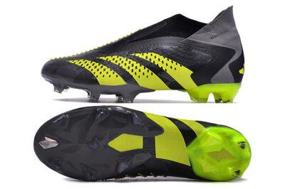 Adidas Predator Accuracy+ FG Firm Ground Soccer Cleats - Black/Grey/Yellow