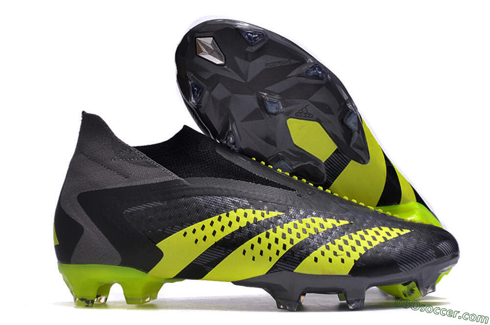 Adidas Predator Accuracy+ FG Firm Ground Soccer Cleats - Black/Grey/Yellow 1