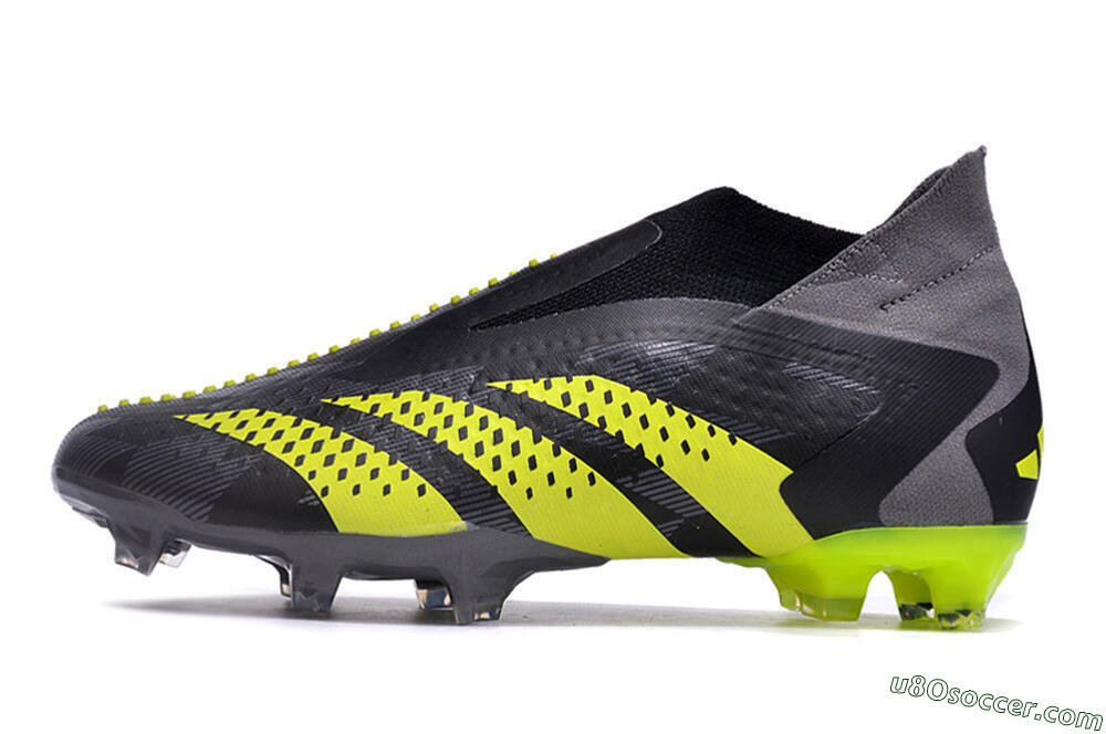 Adidas Predator Accuracy+ FG Firm Ground Soccer Cleats - Black/Grey/Yellow 2