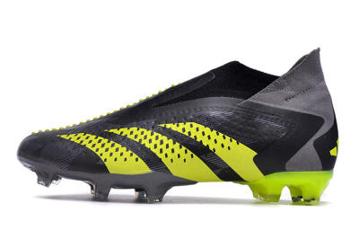 Adidas Predator Accuracy+ FG Firm Ground Soccer Cleats - Black/Grey/Yellow