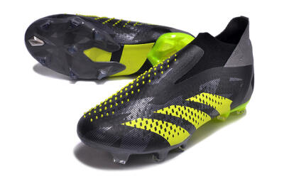 Adidas Predator Accuracy+ FG Firm Ground Soccer Cleats - Black/Grey/Yellow