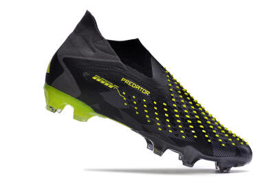 Adidas Predator Accuracy+ FG Firm Ground Soccer Cleats - Black/Grey/Yellow