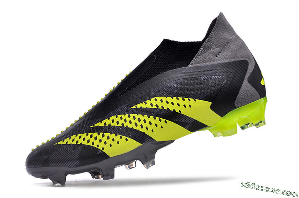 Adidas Predator Accuracy+ FG Firm Ground Soccer Cleats - Black/Grey/Yellow 5