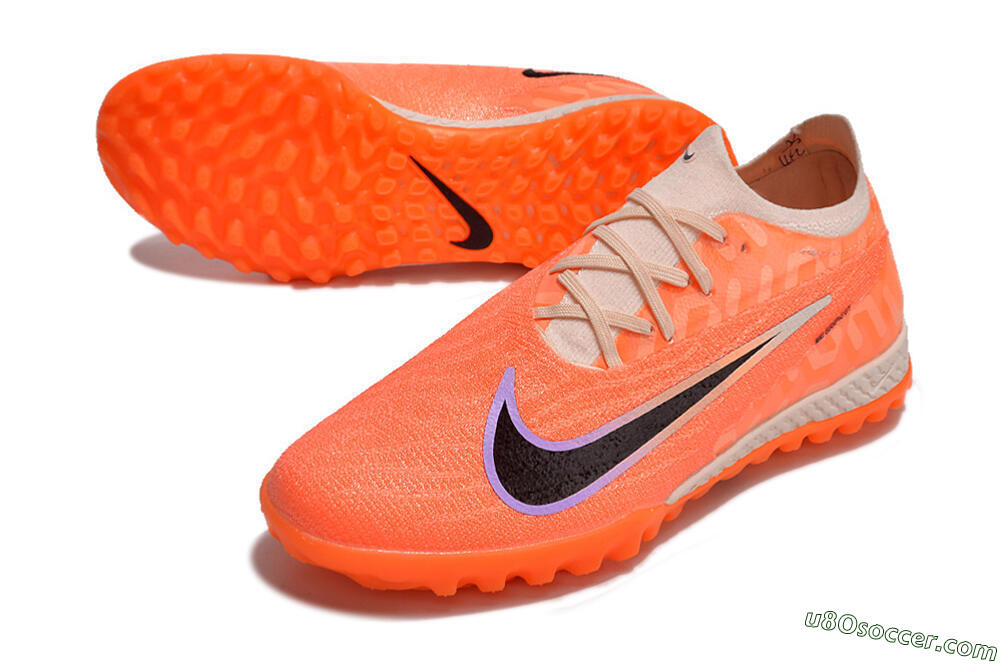 Nike Phantom GX Elite TF Artificial Turf Soccer Shoes - Orange/Black/Purple 3