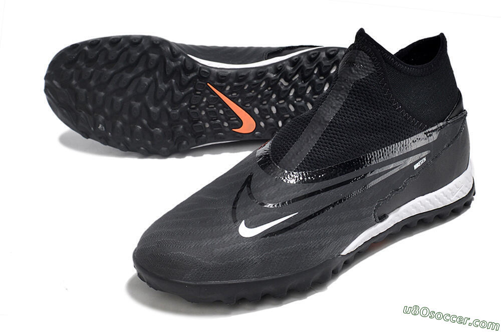 Nike Phantom GX Elite DF Link TF Artificial Turf Soccer Shoes - Black/Grey/White 3