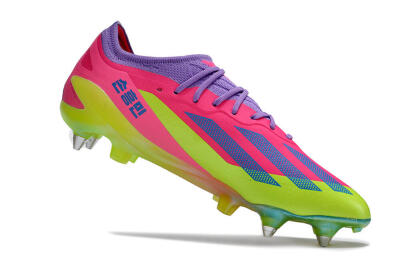 Adidas X Crazyfast.1 SG Soft Ground Soccer Cleats - Purple/Pink/Blue/Yellow