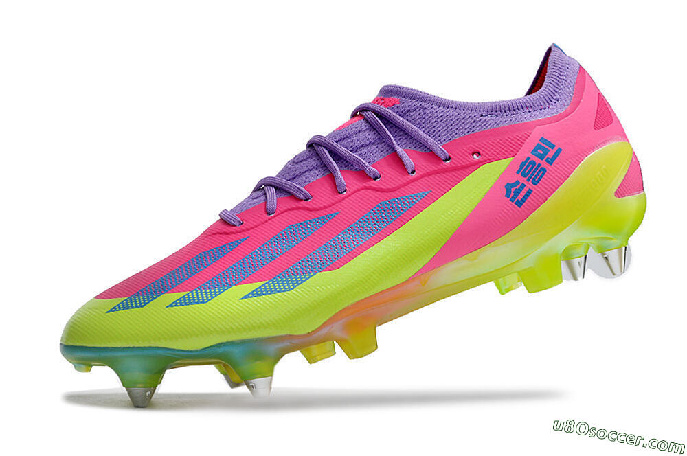 Adidas X Crazyfast.1 SG Soft Ground Soccer Cleats - Purple/Pink/Blue/Yellow 5