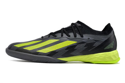 Adidas X Crazyfast.1 IC Indoor & Futsal Soccer Shoes - Black/Grey/Yellow