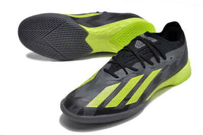 Adidas X Crazyfast.1 IC Indoor & Futsal Soccer Shoes - Black/Grey/Yellow