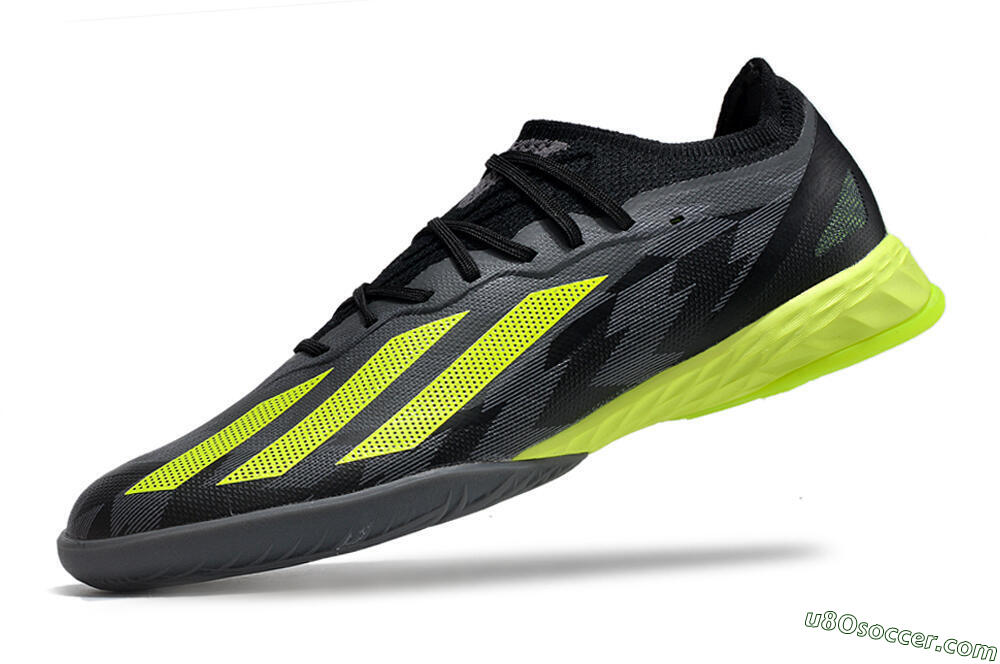 Adidas X Crazyfast.1 IC Indoor & Futsal Soccer Shoes - Black/Grey/Yellow 5
