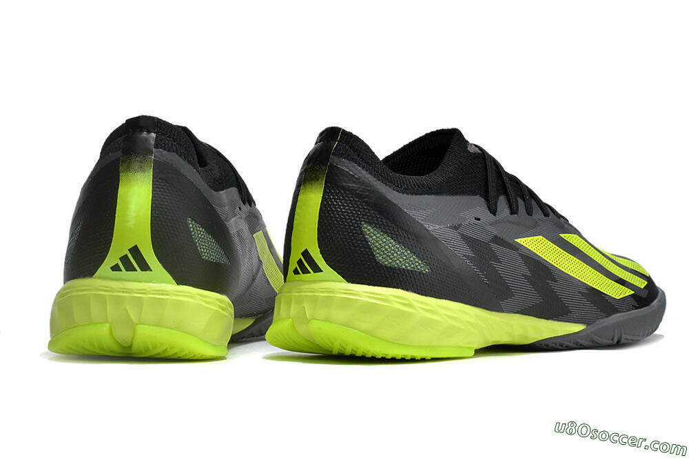 Adidas X Crazyfast.1 IC Indoor & Futsal Soccer Shoes - Black/Grey/Yellow 6