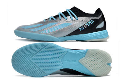 Adidas X Crazyfast.1 IC Indoor & Futsal Soccer Shoes - Silver/Blue/Black
