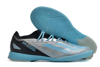 Adidas X Crazyfast.1 IC Indoor & Futsal Soccer Shoes - Silver/Blue/Black