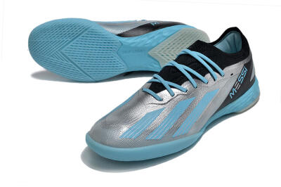 Adidas X Crazyfast.1 IC Indoor & Futsal Soccer Shoes - Silver/Blue/Black