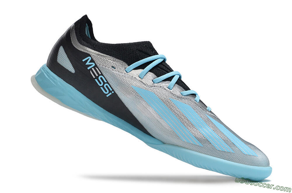 Adidas X Crazyfast.1 IC Indoor & Futsal Soccer Shoes - Silver/Blue/Black 4