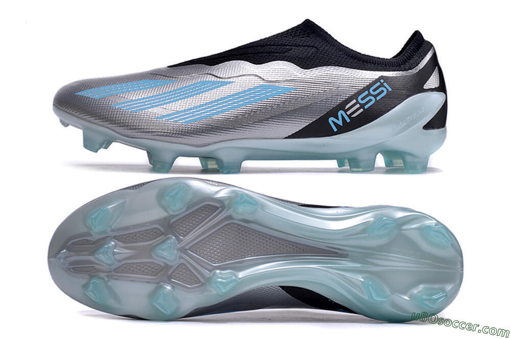Adidas X Crazyfast+ FG Firm Ground Soccer Cleats - Silver/Blue/Black 0