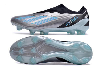 Adidas X Crazyfast+ FG Firm Ground Soccer Cleats - Silver/Blue/Black