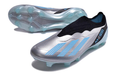 Adidas X Crazyfast+ FG Firm Ground Soccer Cleats - Silver/Blue/Black