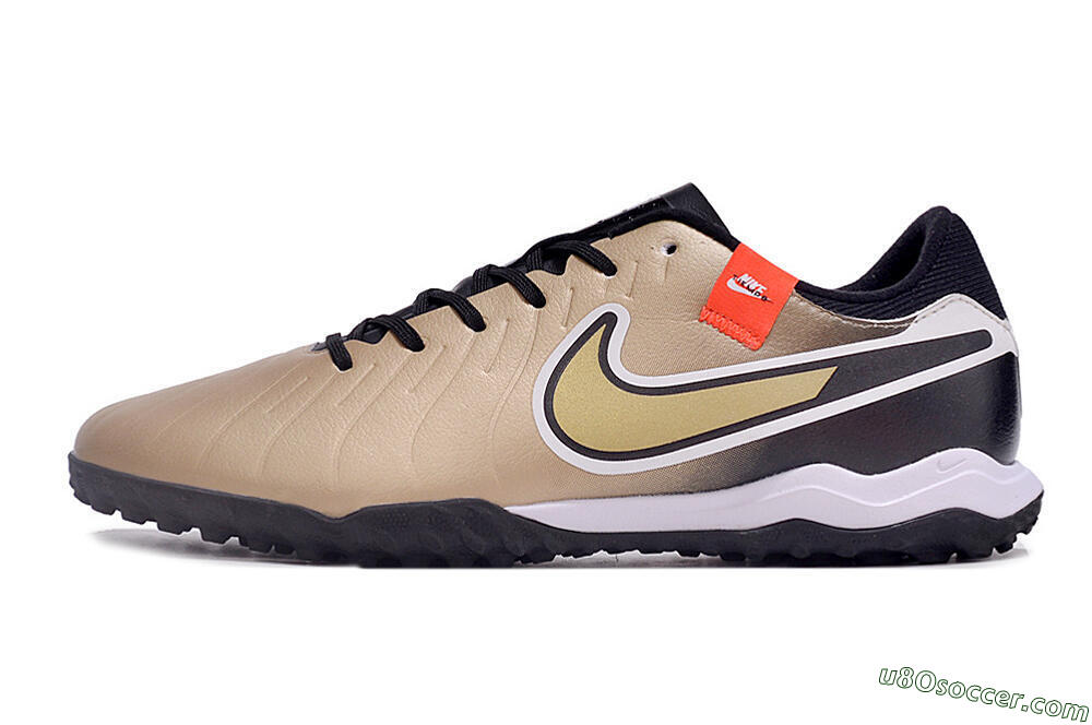 Nike Tiempo Legend 10 Academy TF Artificial Turf Soccer Shoes - Brown/Gold/White 2