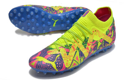 Puma Future Ultimate MG Multi Ground Soccer Cleats - Yellow/Pink/Blue