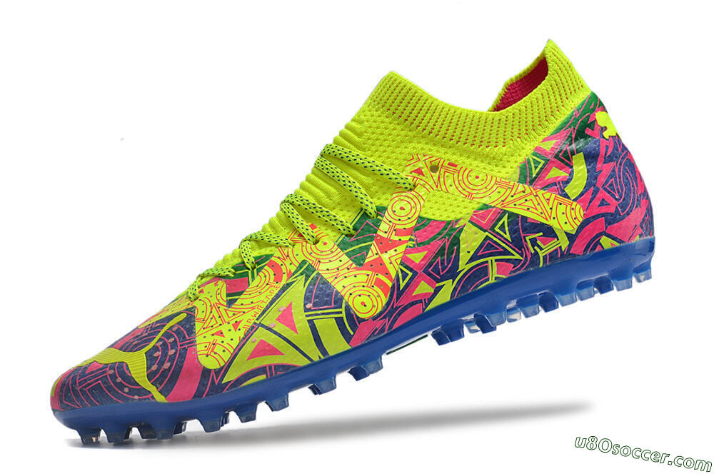 Puma Future Ultimate MG Multi Ground Soccer Cleats - Yellow/Pink/Blue 5