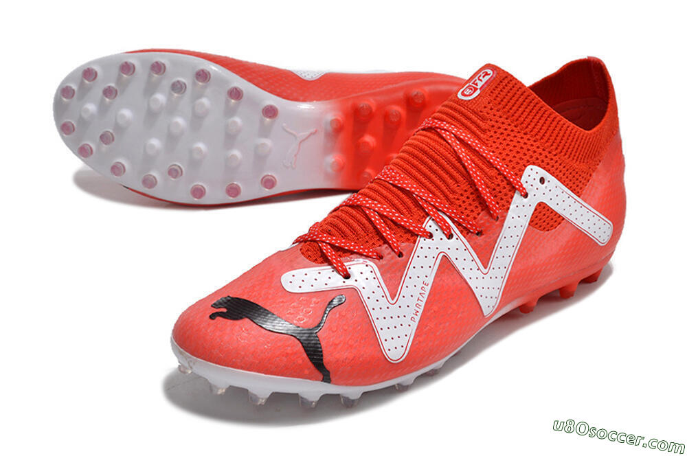 Puma Future Ultimate MG Multi Ground Soccer Cleats - Red/White/Black 3