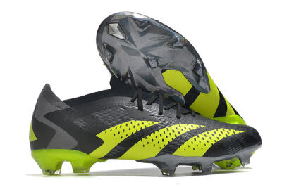 Adidas Predator Accuracy Paul Pogba.1 FG Firm Ground Soccer Cleats - Grey/Black/Yellow