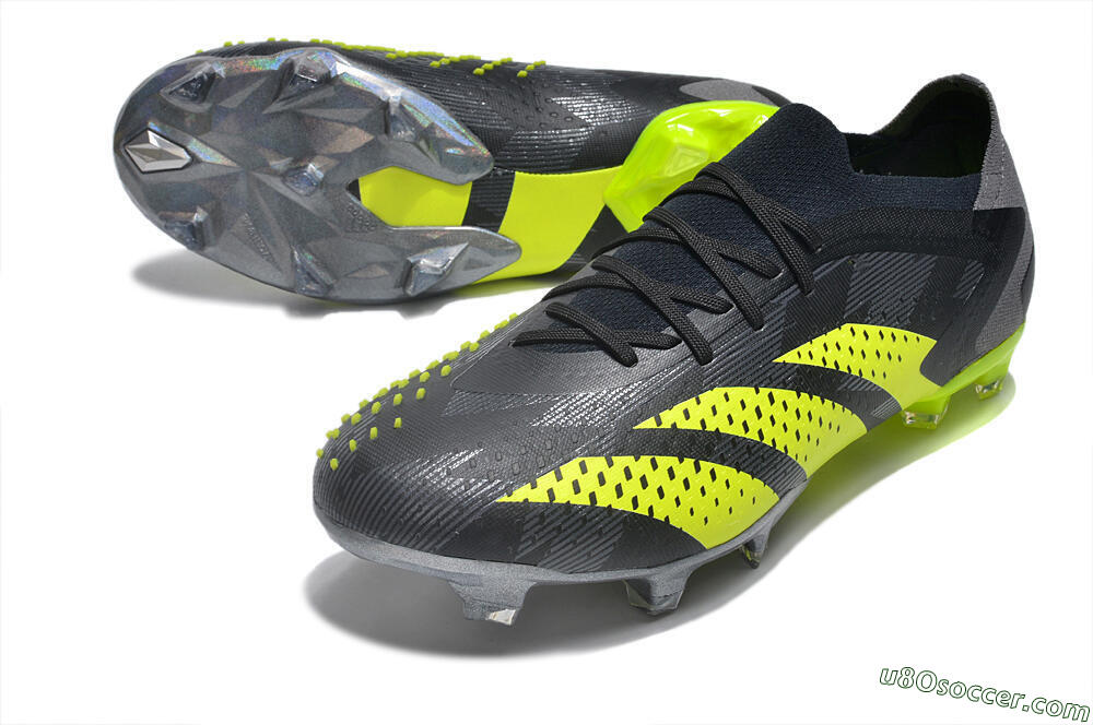 Adidas Predator Accuracy Paul Pogba.1 FG Firm Ground Soccer Cleats - Grey/Black/Yellow 3