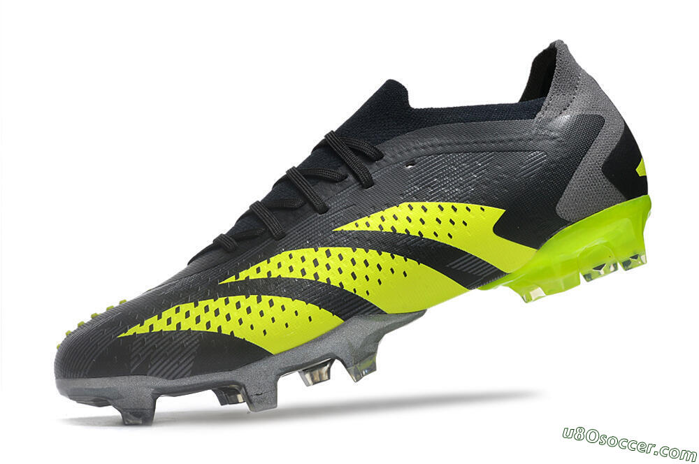 Adidas Predator Accuracy Paul Pogba.1 FG Firm Ground Soccer Cleats - Grey/Black/Yellow 5
