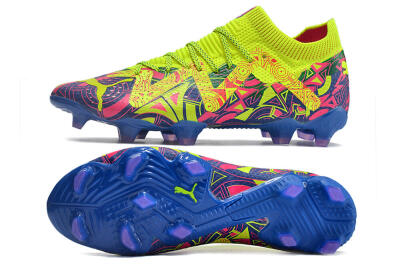 Puma Future Ultimate FG Firm Ground Soccer Cleats - Green/Blue/Pink