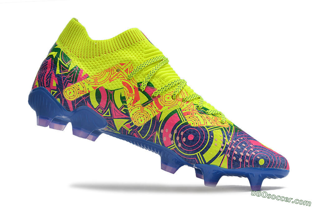 Puma Future Ultimate FG Firm Ground Soccer Cleats - Green/Blue/Pink 4