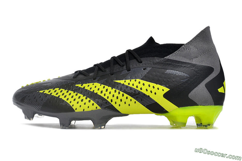 Adidas Predator Accuracy.1 FG Firm Ground Soccer Cleats - Black/Grey/Yellow 2