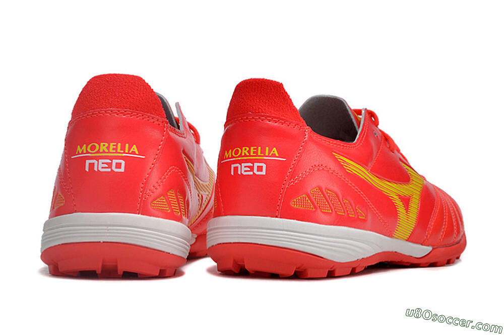 Mizuno Morelia Neo 3 Pro TF Artificial Turf Soccer Shoes - Red/Yellow/White 6