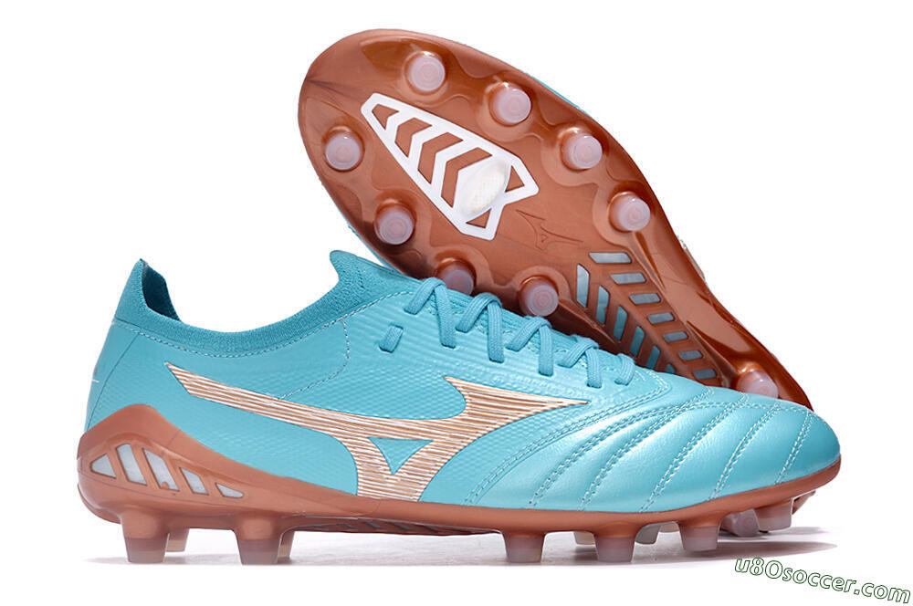 Mizuno Morelia Neo 3 Made in Japan FG Firm Ground Soccer Cleats - Blue/Brown 1