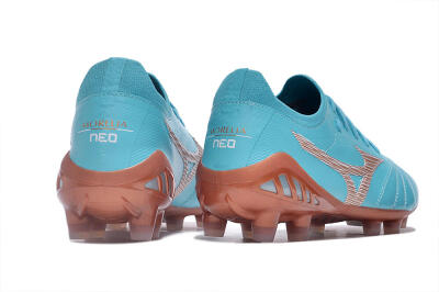 Mizuno Morelia Neo 3 Made in Japan FG Firm Ground Soccer Cleats - Blue/Brown