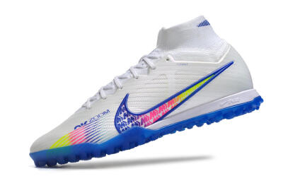 Nike Air Zoom Mercurial Superfly 9 Elite TF Artificial Turf Soccer Shoes - White/Blue/Pink