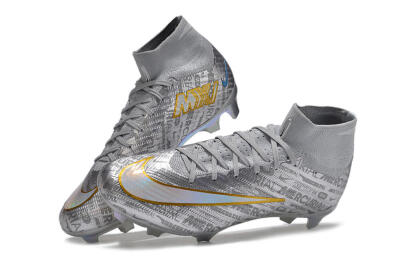 Nike Air Zoom Mercurial Superfly 15 Elite FG Firm Ground Soccer Cleats - Sliver/Gold/Rainbow