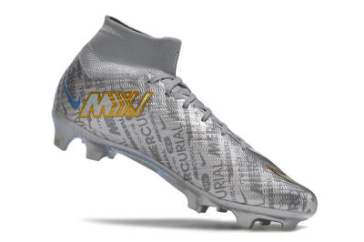 Nike Air Zoom Mercurial Superfly 15 Elite FG Firm Ground Soccer Cleats - Sliver/Gold/Rainbow