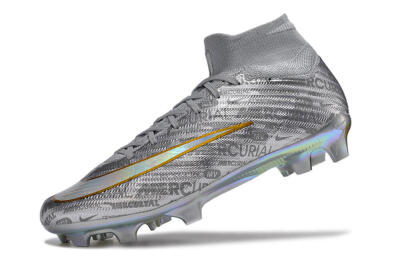 Nike Air Zoom Mercurial Superfly 15 Elite FG Firm Ground Soccer Cleats - Sliver/Gold/Rainbow