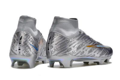 Nike Air Zoom Mercurial Superfly 15 Elite FG Firm Ground Soccer Cleats - Sliver/Gold/Rainbow