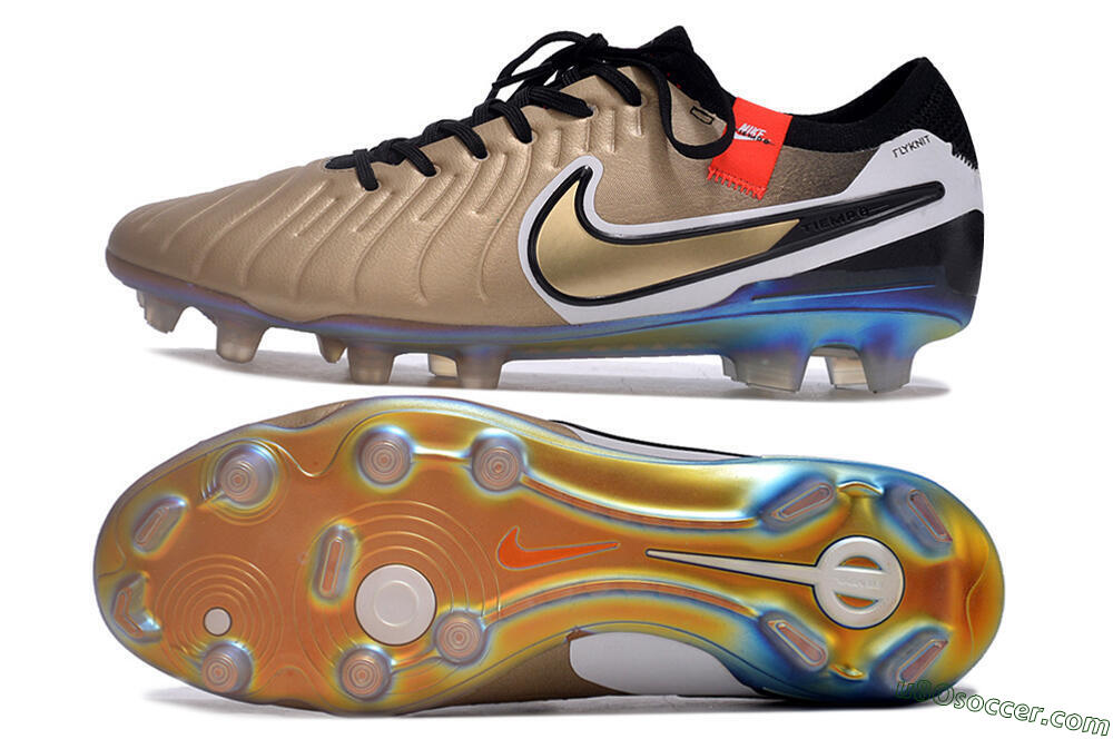 NikeTiempo Legend 10 Elite FG Firm Ground Soccer Cleats - Gold/Black/White 0